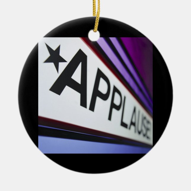 Theatre Applause Sign Ceramic Ornament (Front)