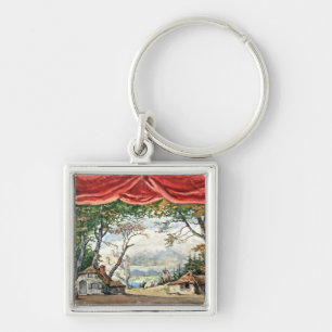THEATRE BACKDROP DECOR, BALLET RUSES GISELLE CARD KEY RING