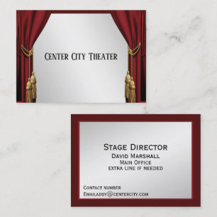 Theatre Curtains Silver Screen Business Card