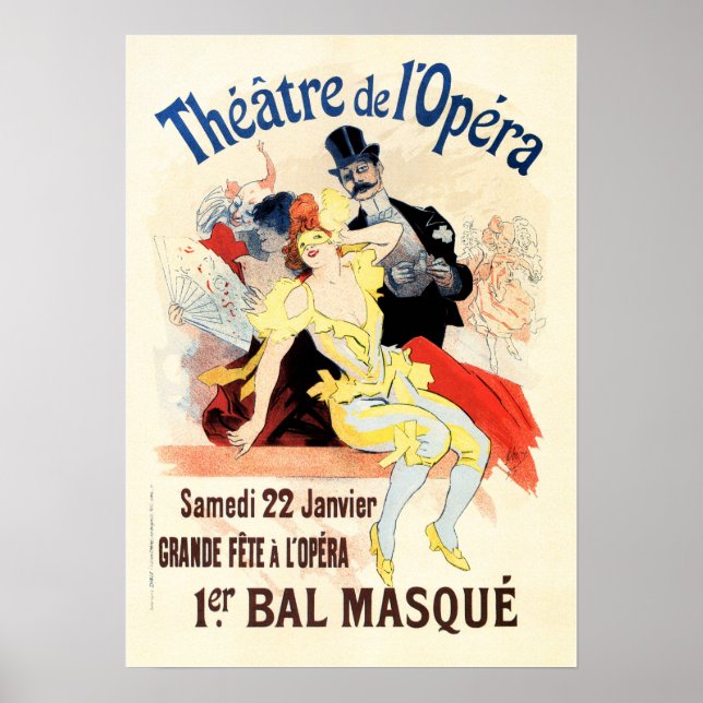 THEATRE DE OPERA Theatre Advertising Jules Cheret Poster (Front)