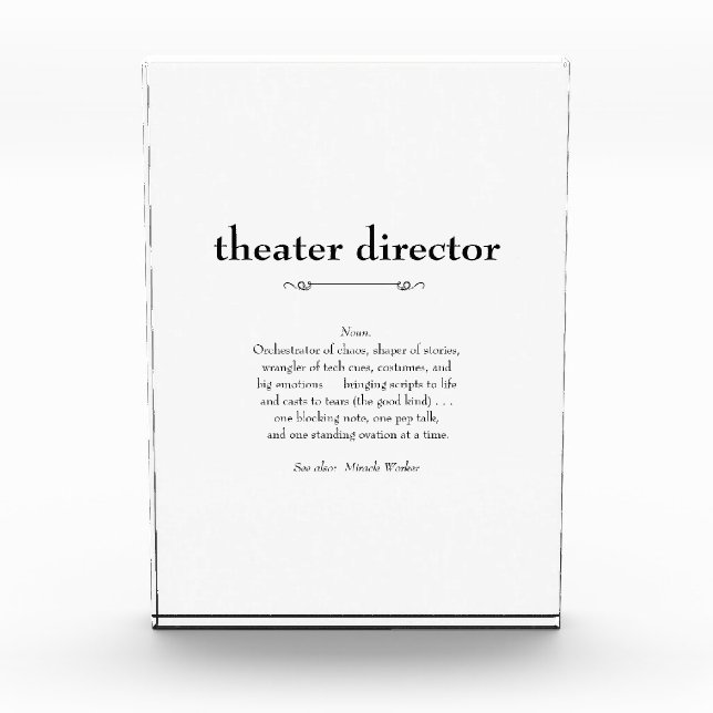 Theatre Director Definition Thank You Gift Photo Block (Front)
