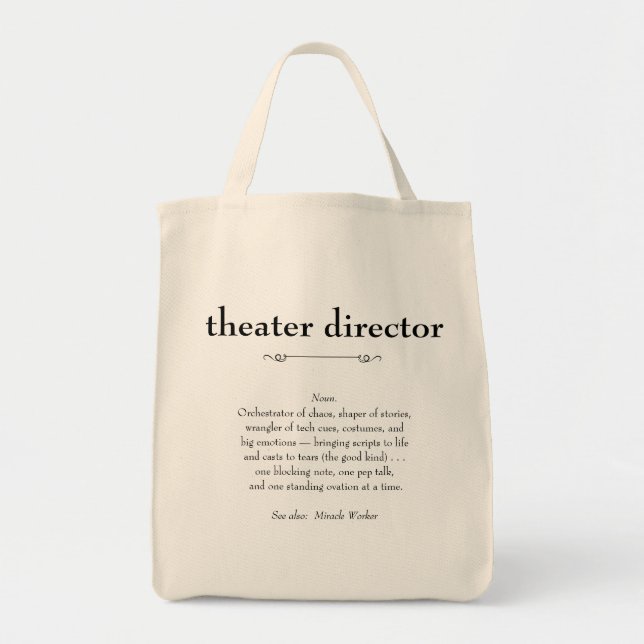Theatre Director Definition Thank You Gift Tote Bag (Front)