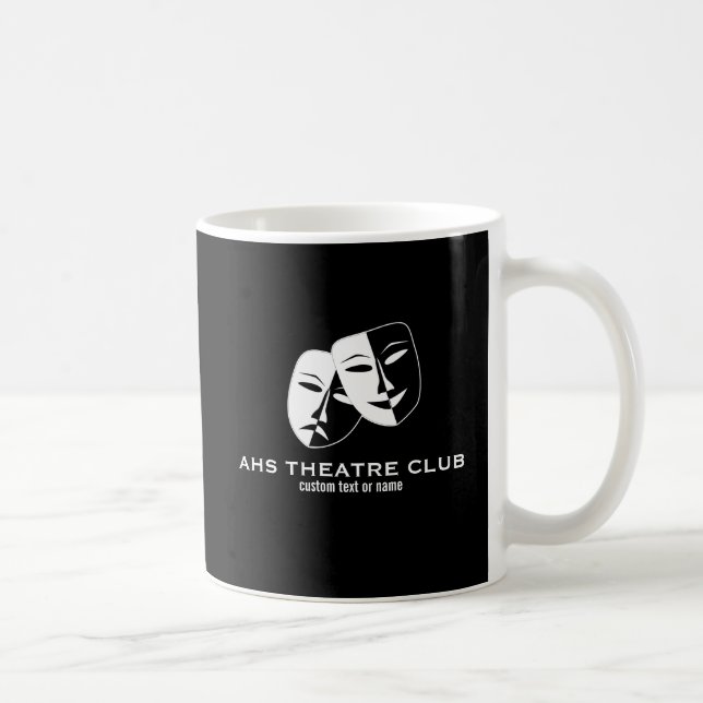 Theatre Drama Club Masks Custom Thespian Name Coffee Mug (Right)