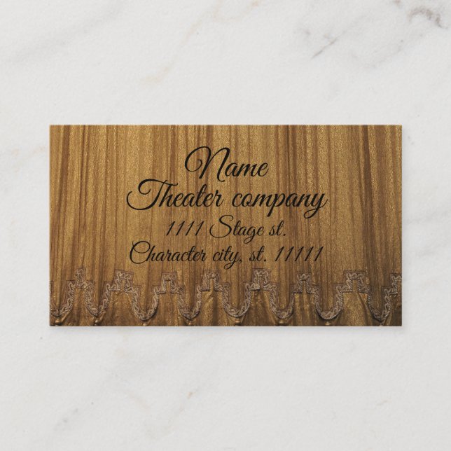 Theatre for performing arts acting movie business card (Front)