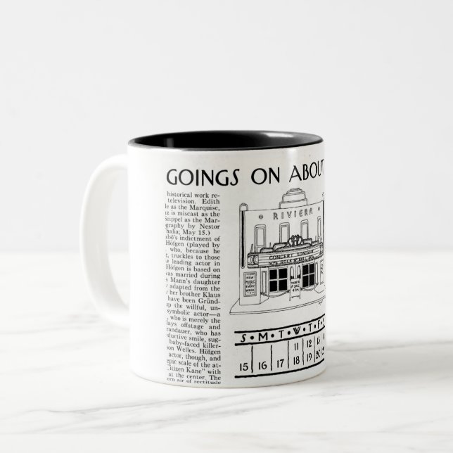 Theatre Illustration Two-Tone Coffee Mug (Front Left)