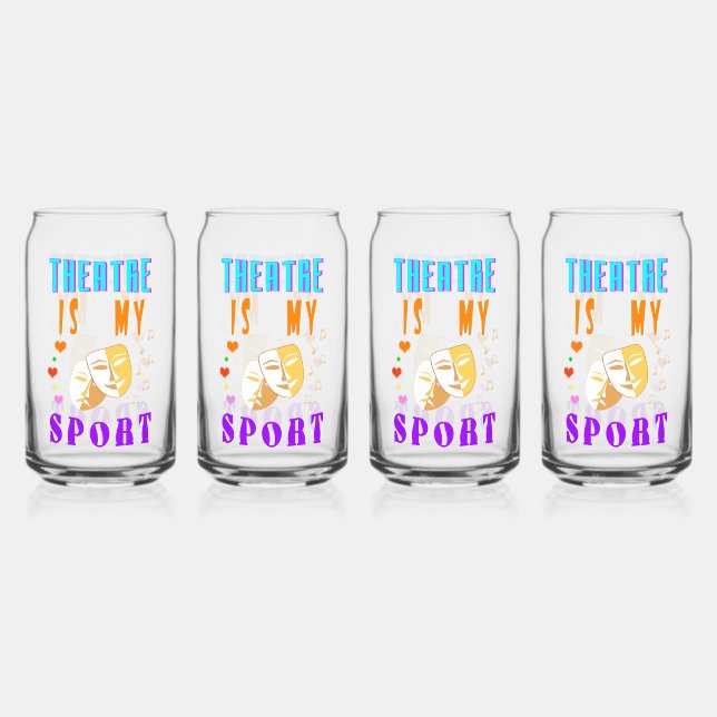 Theatre Is My Sport Actor Drama Can Glass (Front)