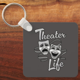 Theatre Life Comedy and Tragedy Masks Key Ring