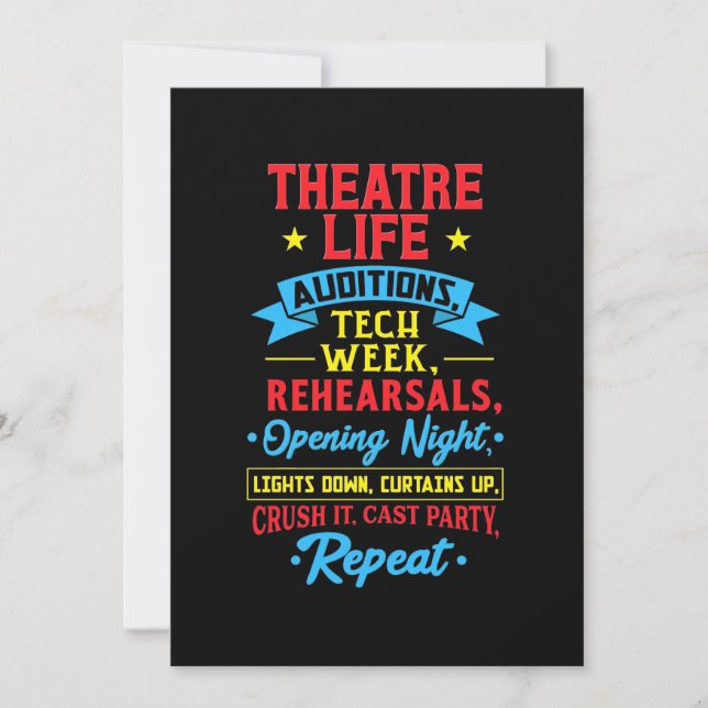 Theatre Life For Actor Invitation (Front)