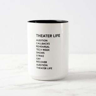 Theatre Life Funny Drama Broadway Musical Theatre Two-Tone Coffee Mug