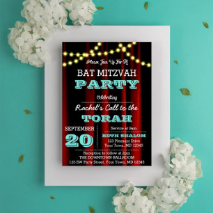Theatre Lights Aqua All Occasion Invitation