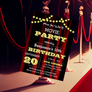 Theatre Lights Yellow All Occasion Invitation