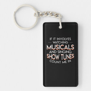 Theatre Lover Watching Musicals Show Tunes Key Ring