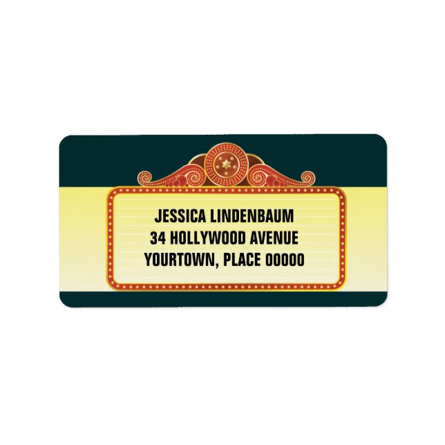 Theatre Marquee Bar Bat Mitzvah Label (Front)