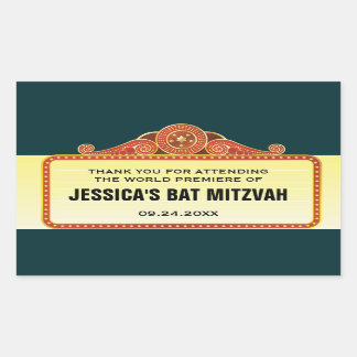 Theatre Marquee Bar Bat Mitzvah Rectangular Sticker