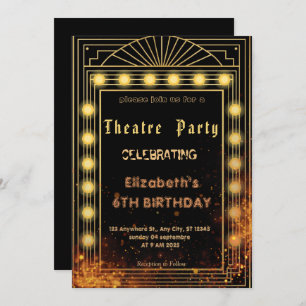 Theatre Marquee Party Invitation – Birthday invite