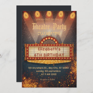 Theatre Marquee Party Invitation – Birthday invite