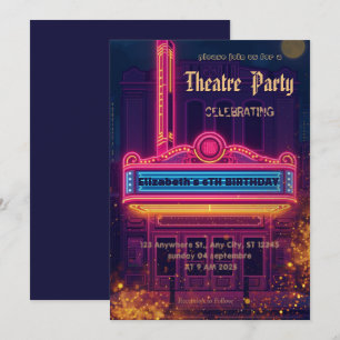 Theatre Marquee Party Invitation – Birthday invite