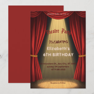 Theatre Marquee Party Invitation – Birthday invite