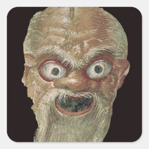 Theatre Mask, East Wall, Oecus 5, 60-50 BC Square Sticker