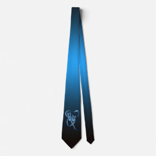 Theatre Mask Luminescent Blue Gradient Ombre Tie