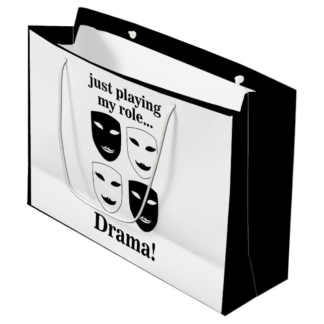 Theatre Mask Theatre Drama Performing Arts Funny  Large Gift Bag (Front Angled)