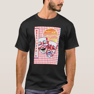 Theatre Mask Vaporwave Aesthetic Drama Comedy And T-Shirt