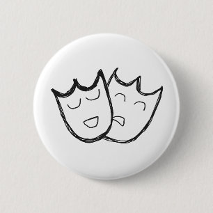 Theatre Masks 6 Cm Round Badge
