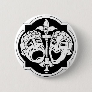 Theatre Masks 6 Cm Round Badge