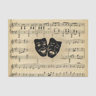Theatre Masks and Sheet Music