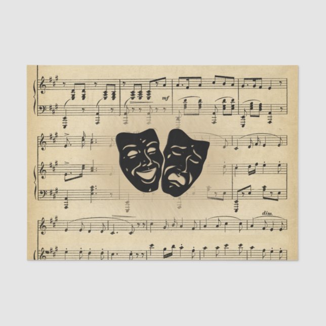 Theatre Masks and Sheet Music (Front)