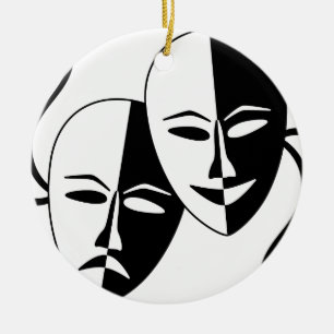 Theatre Masks Ceramic Tree Decoration