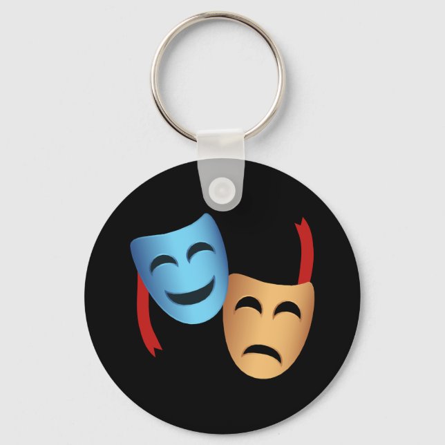 Theatre Masks Emoji Theatre Lover's Key Ring (Front)