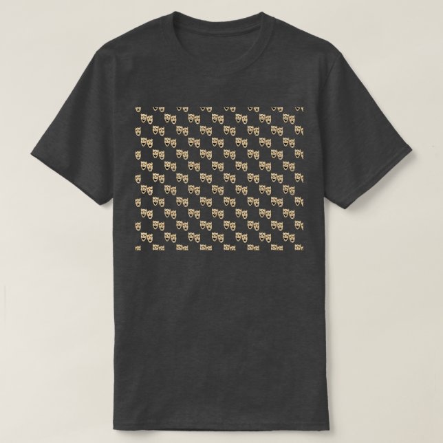 Theatre Masks Pattern T-Shirt (Design Front)