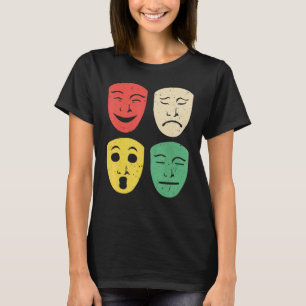 Theatre Men Women Theatre Masks Broadway Drama T-Shirt