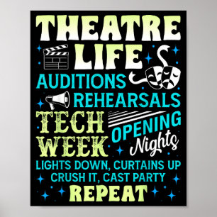 Theatre Nerd Actor Funny Musical Theater Geek Thes Poster