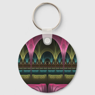 Theatre of Fantasy, Abstract Colourful Fractal Art Key Ring