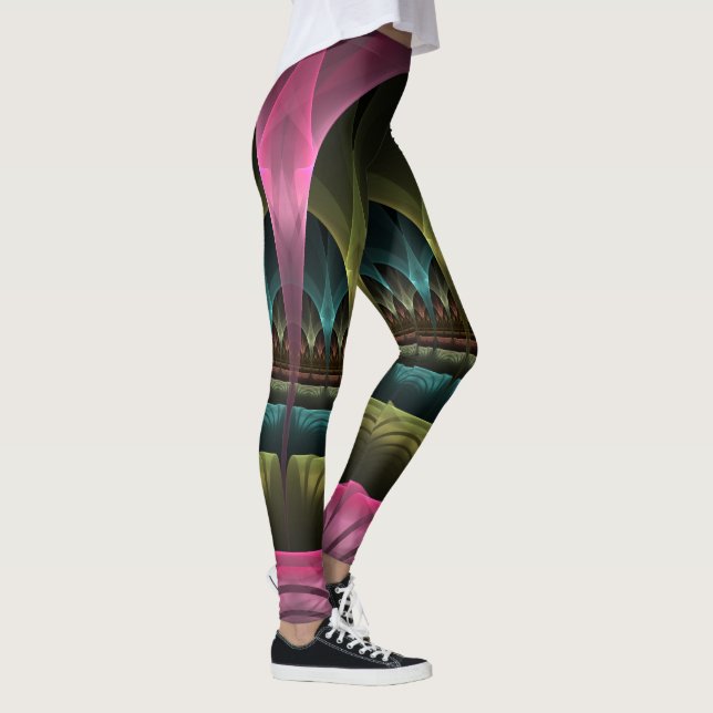 Theatre of Fantasy, Abstract Colourful Fractal Art Leggings (Right)