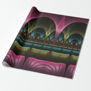 Theatre of Fantasy, Abstract Colourful Fractal Art Wrapping Paper