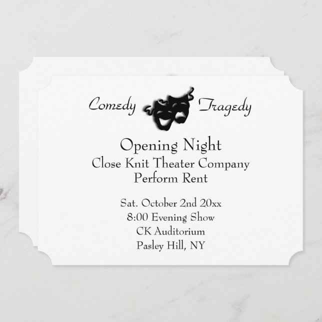 Theatre Opening Night Invitation (Front/Back)