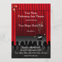 Theatre Performing Arts Magic Stage Show Invite