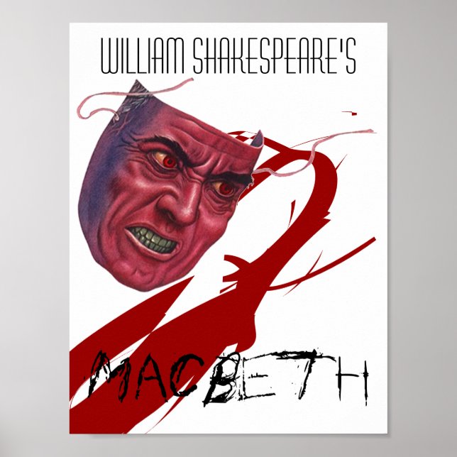 Theatre Play Poster Macbeth By William Shakespeare (Front)