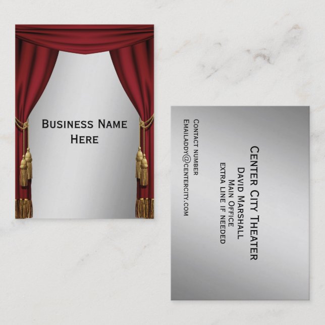 Theatre Silver Screen Business Card (Front/Back)