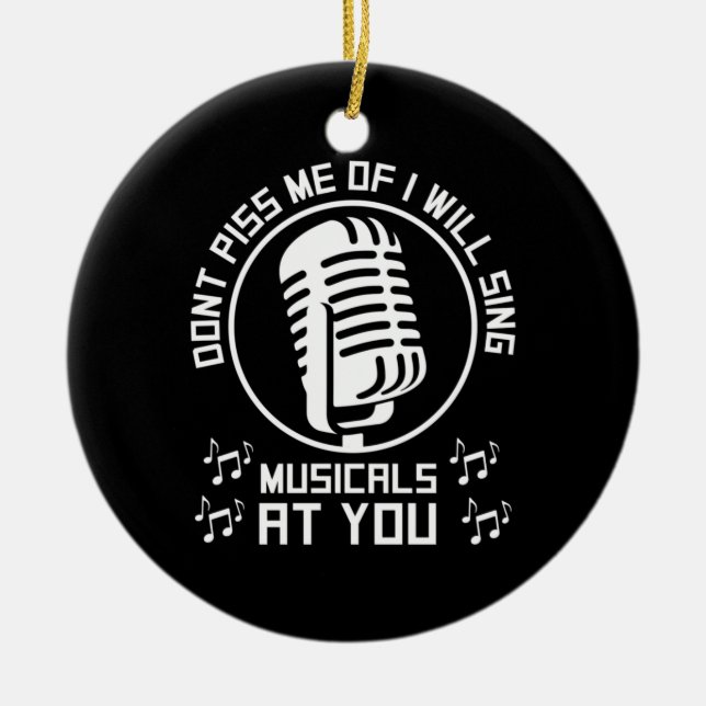 Theatre Singer Broadway Ceramic Ornament (Front)