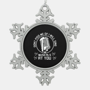 Theatre Singer Broadway Snowflake Pewter Christmas Ornament