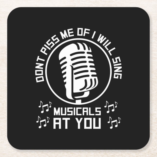 Theatre Singer Broadway Square Paper Coaster (Front)