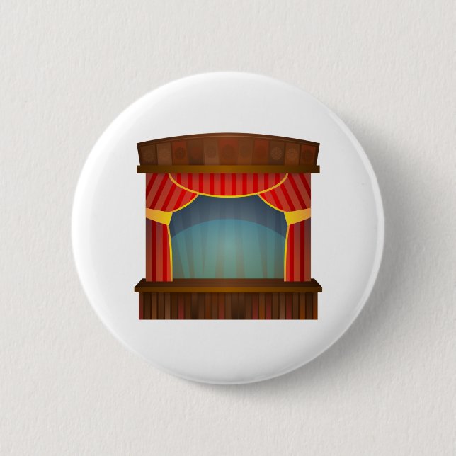 Theatre Stage 6 Cm Round Badge (Front)