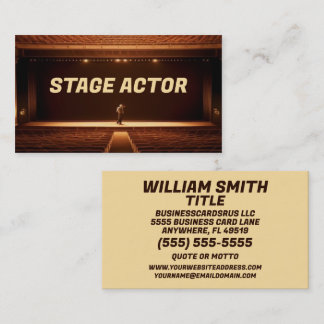 Theatre Stage Actor Business Card