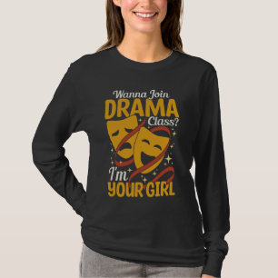 Theatre Teacher Drama Manager Mask Actor Drama Tea T-Shirt