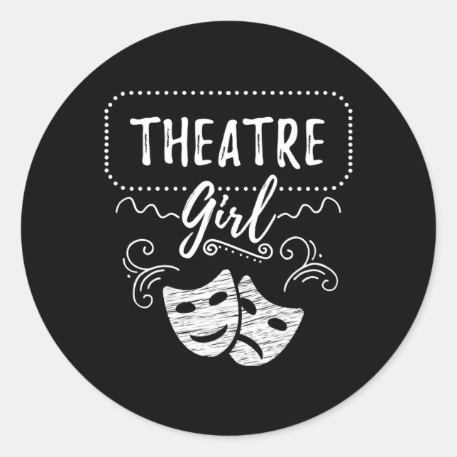 Theatre Theatre Broadway Musical Classic Round Sticker (Front)