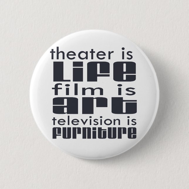 Theatre vs Film vs TV 6 Cm Round Badge (Front)